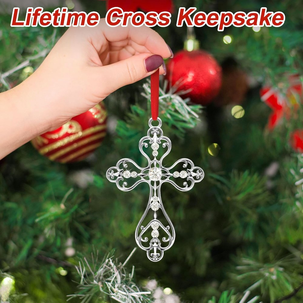 Christmas Christian Cross Ornaments for Christmas Tree, view 4