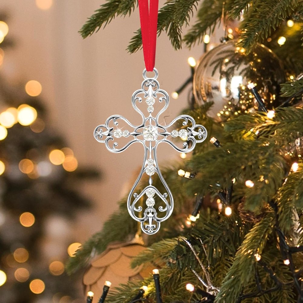 Christmas Christian Cross Ornaments for Christmas Tree, detail 7