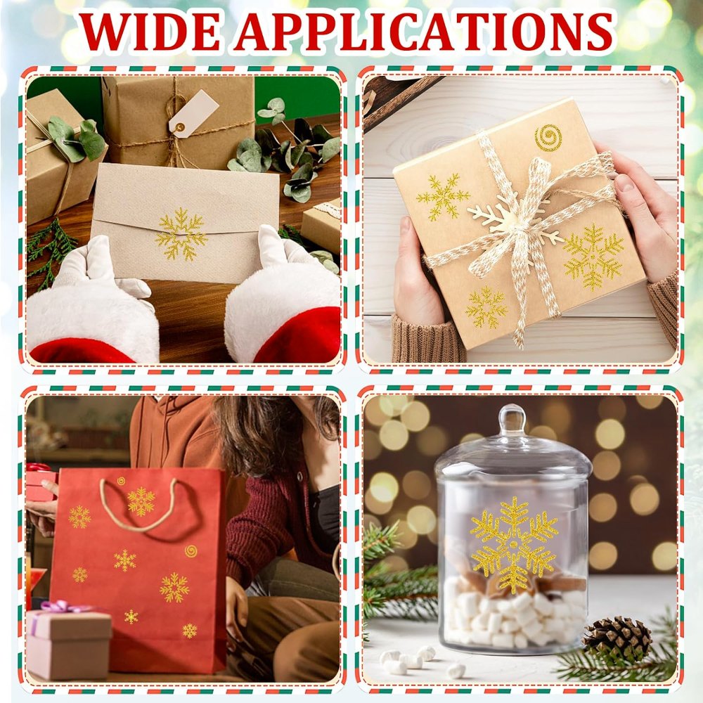 Christmas Envelope Seal Glitter Winter Snowflake Sticker, view 7