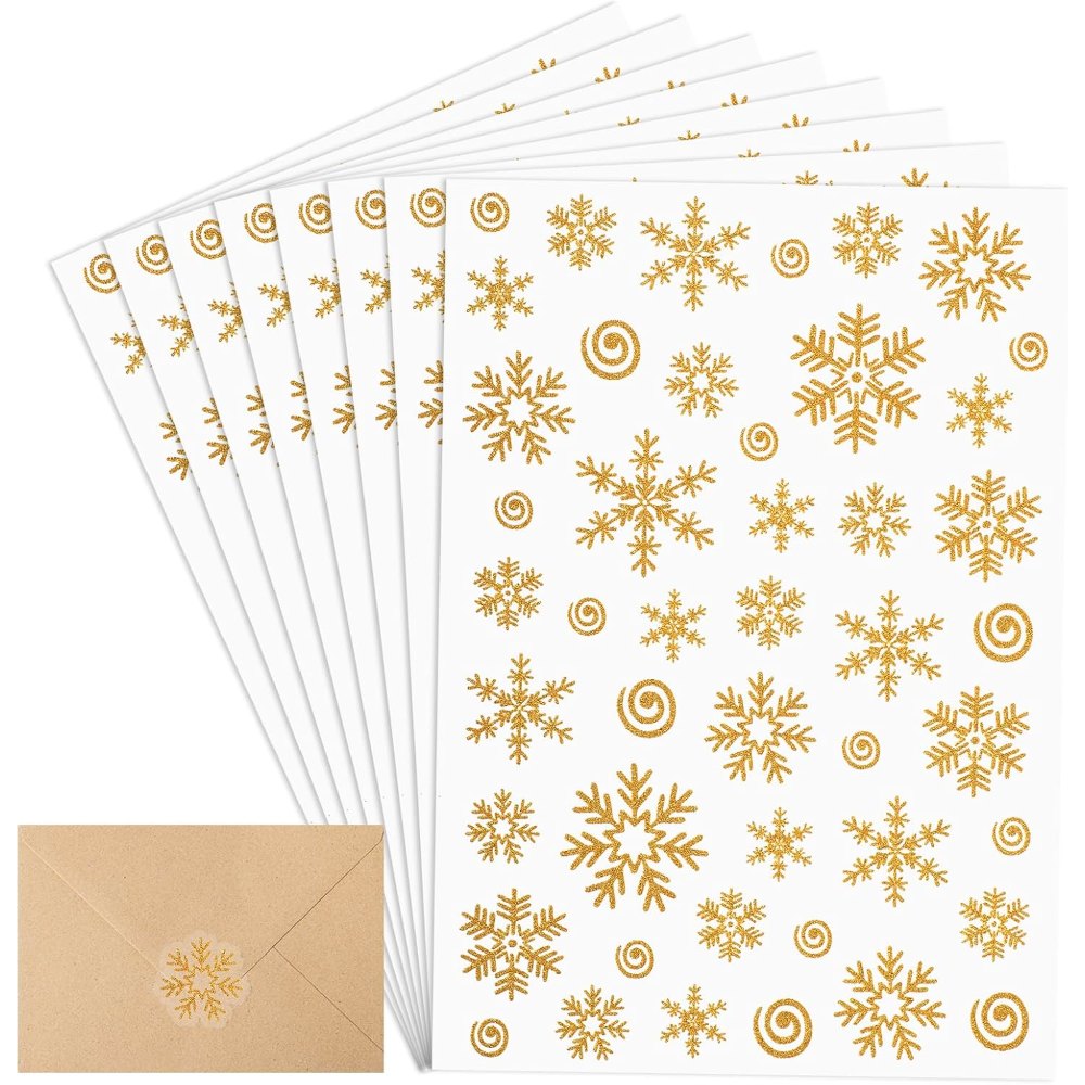 Christmas Envelope Seal Glitter Winter Snowflake Sticker