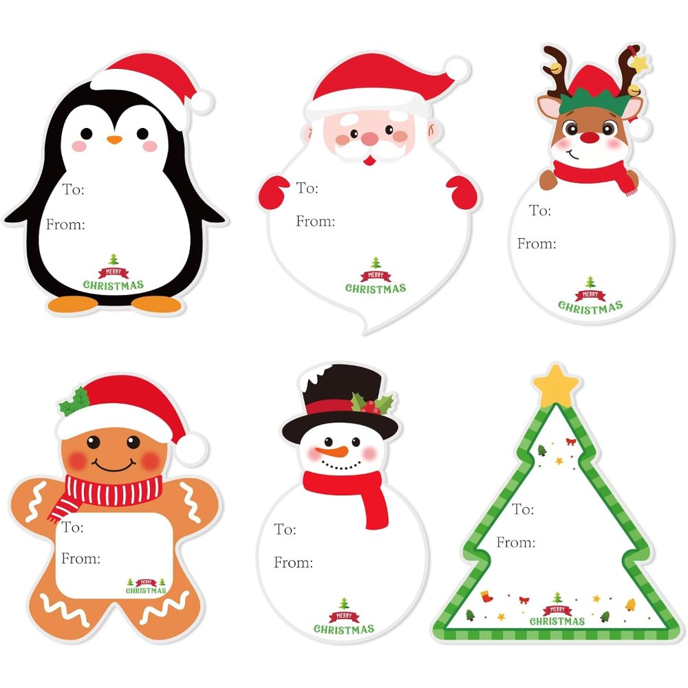 Christmas Gift Tags Stickers, 96 pieces