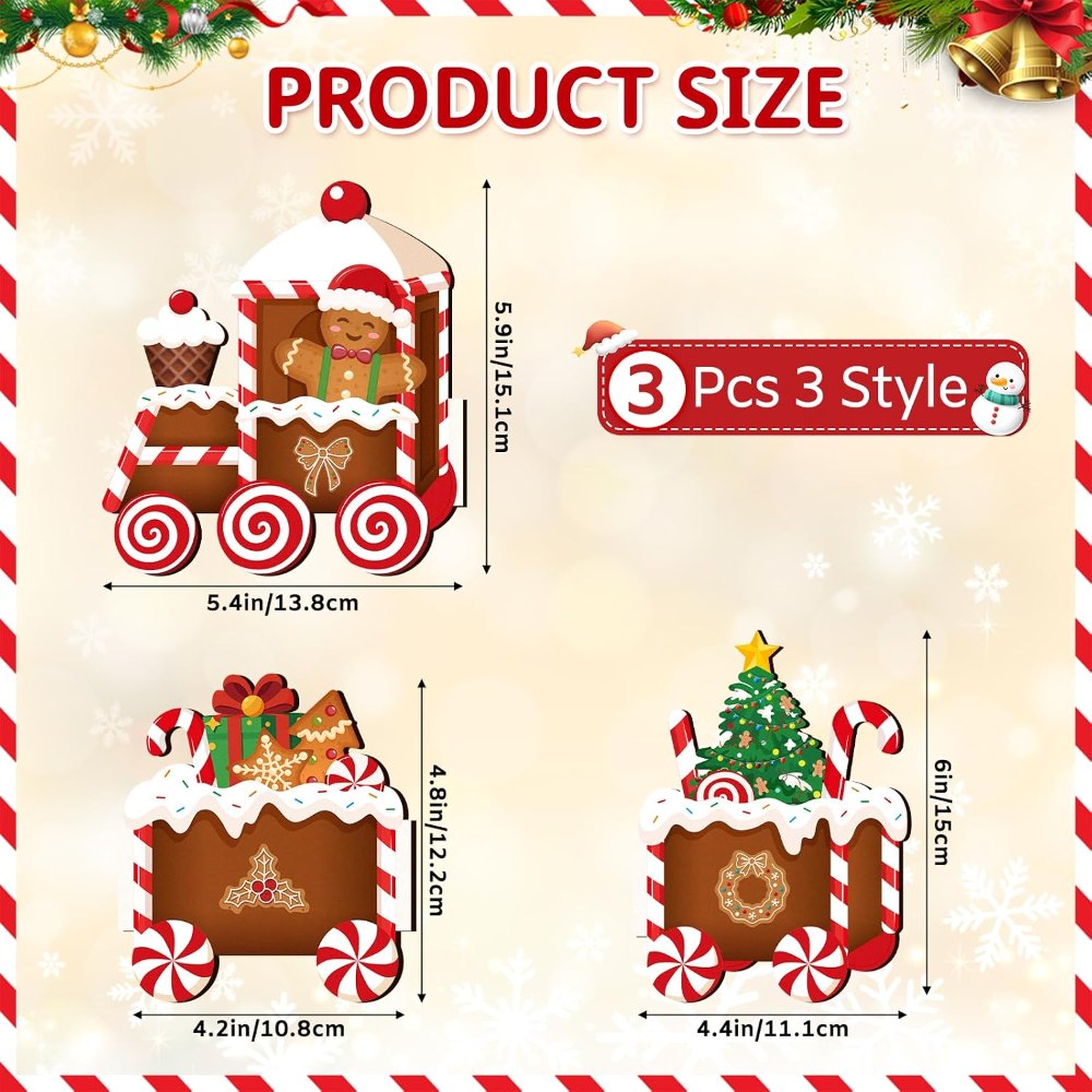 Christmas Gingerbread Decor Wooden Gingerbread Train, view 2