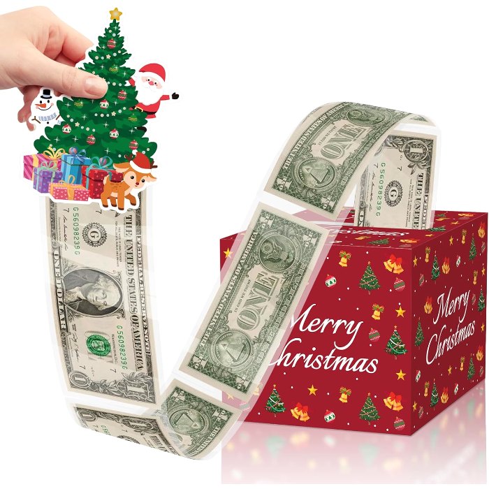 Christmas Money Box for Cash Gift Pull Surprise Money