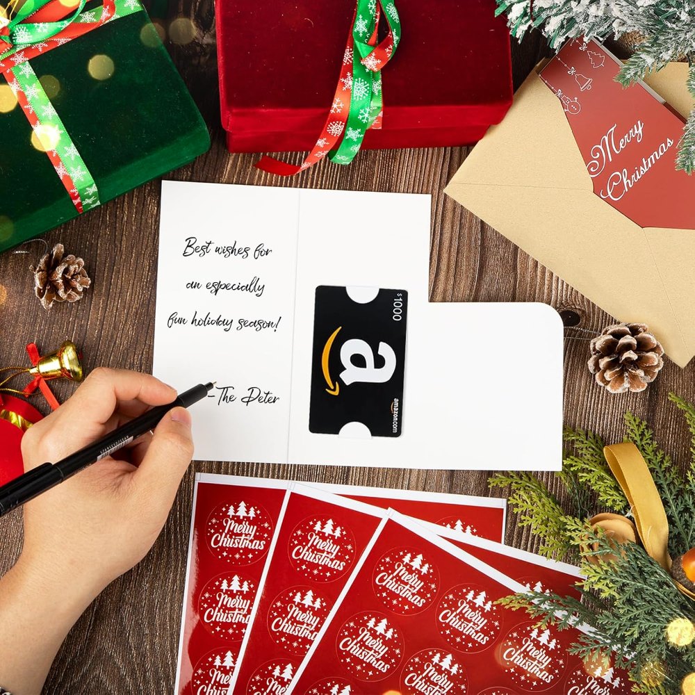 Christmas Money Holder Cards with Envelopes and Stickers, view 4