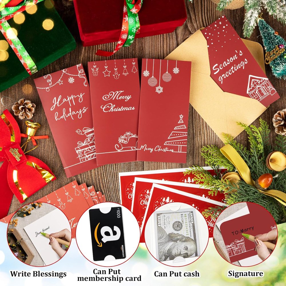 Christmas Money Holder Cards with Envelopes and Stickers, view 5