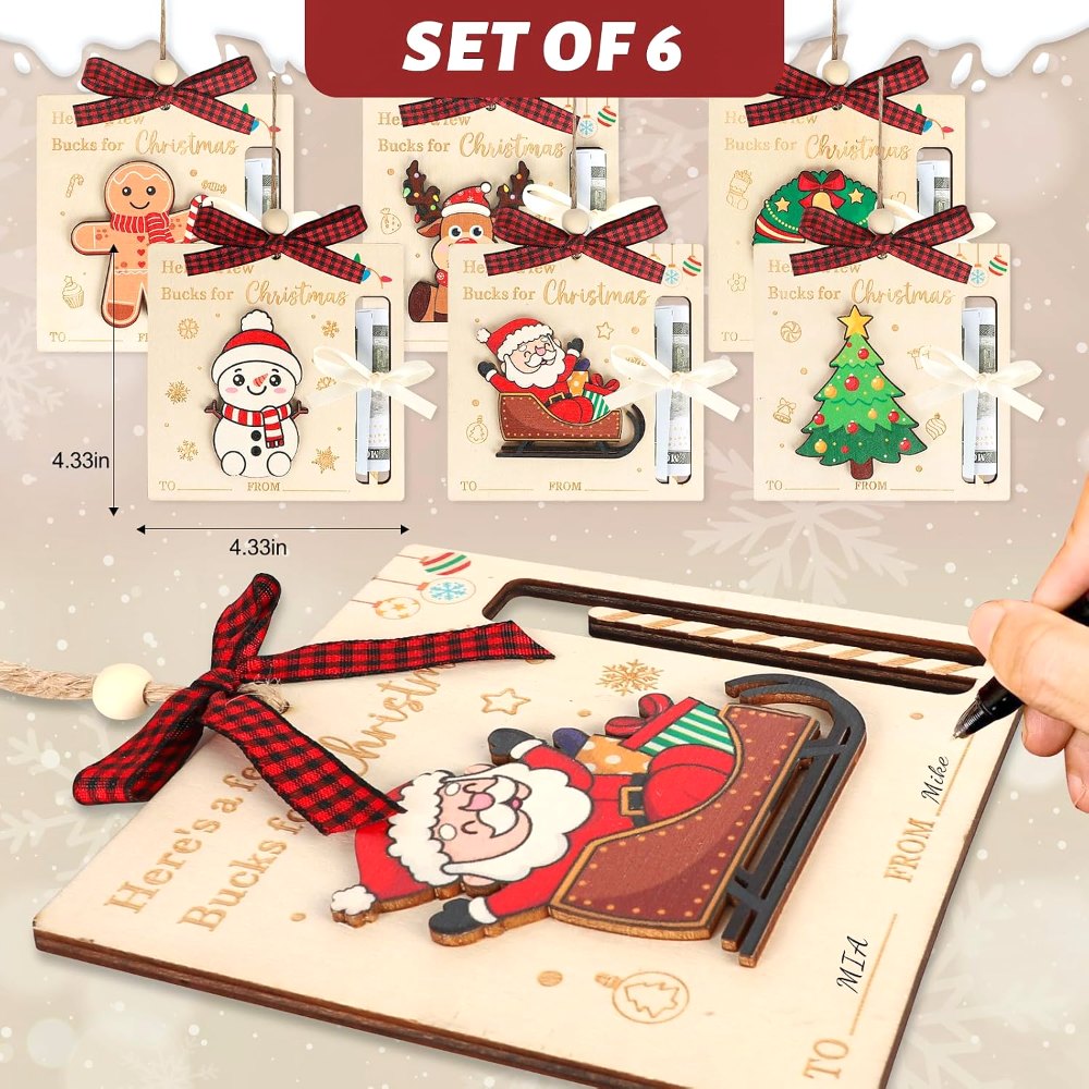 Christmas Money Holders for Cash Gifts Wooden Here’s A, view 2