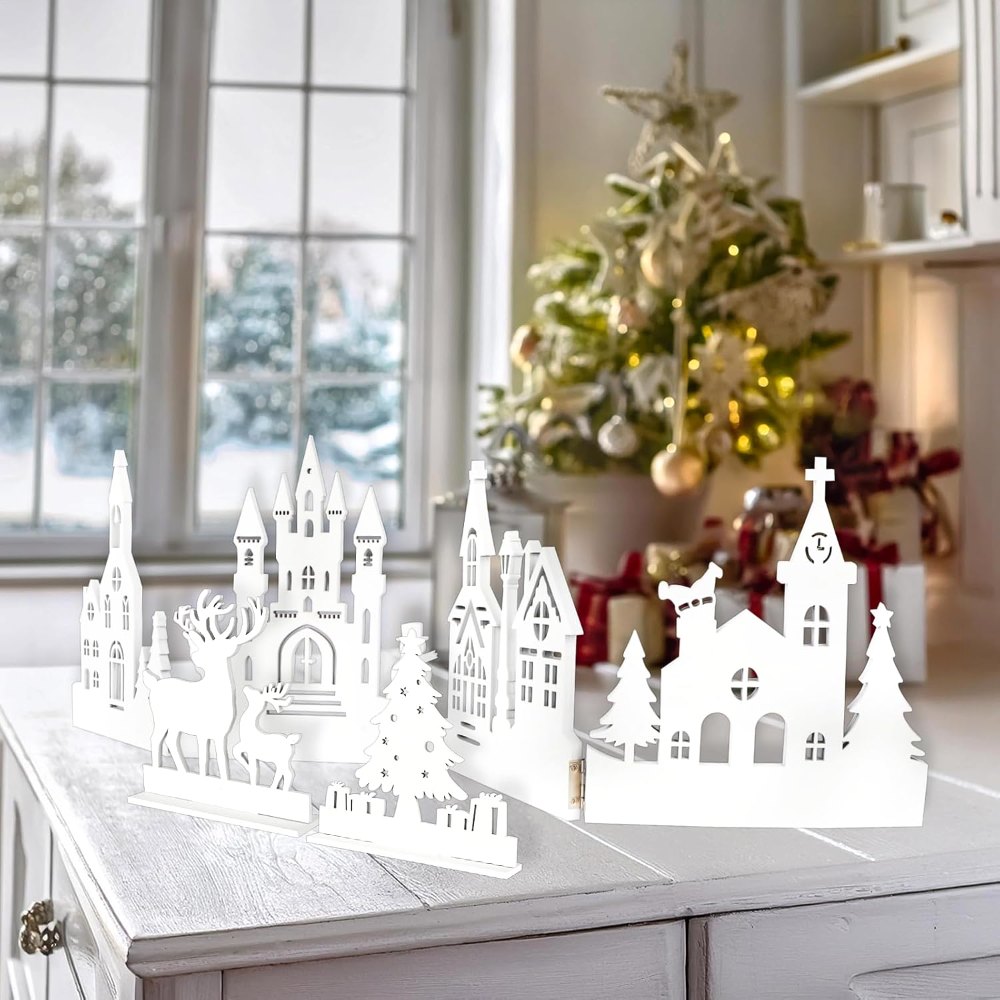 Christmas Village Set Christmas centerpieces for tables, view 6