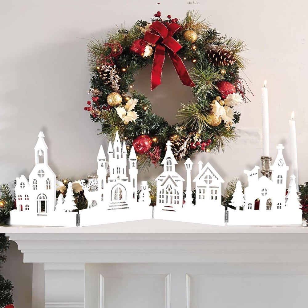 Christmas Village Set Christmas centerpieces for tables, detail 7