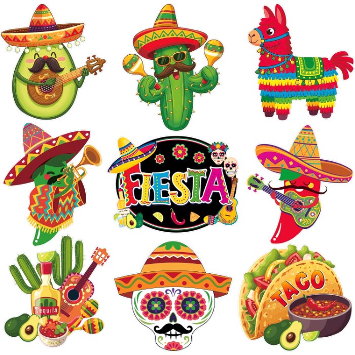 Cinco de Mayo Decorations Cutouts Set