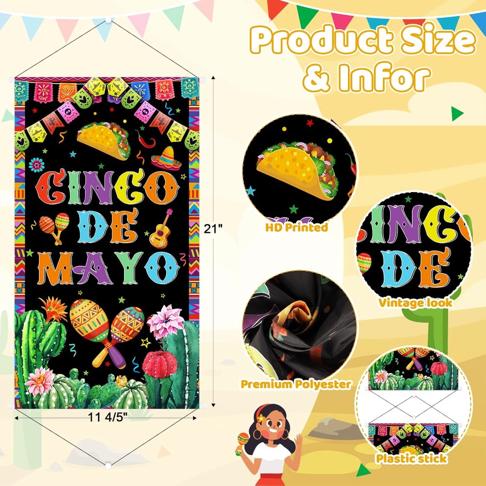 Cinco de Mayo Door Hanger Decorations Hanging Banner, view 2