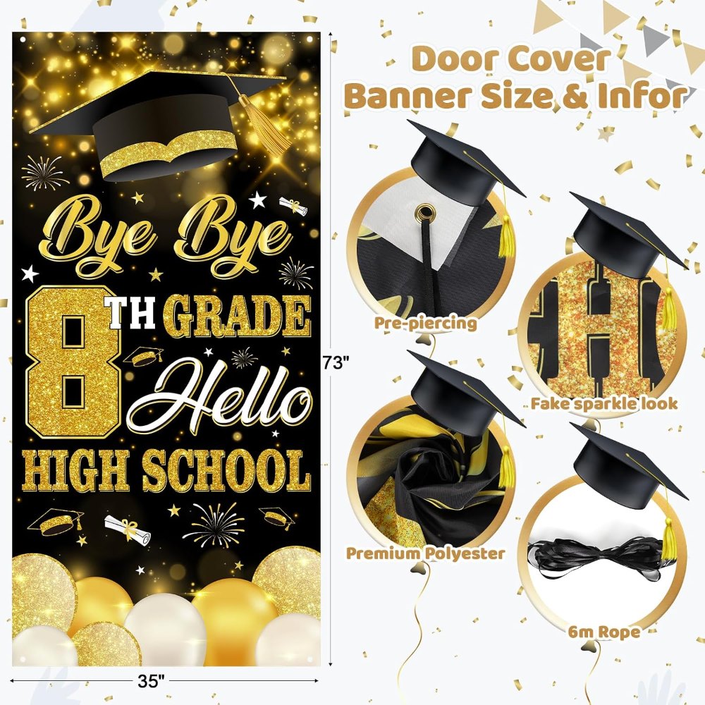 Class of 2026 Grade of 8 Graduation Banners for School, view 3
