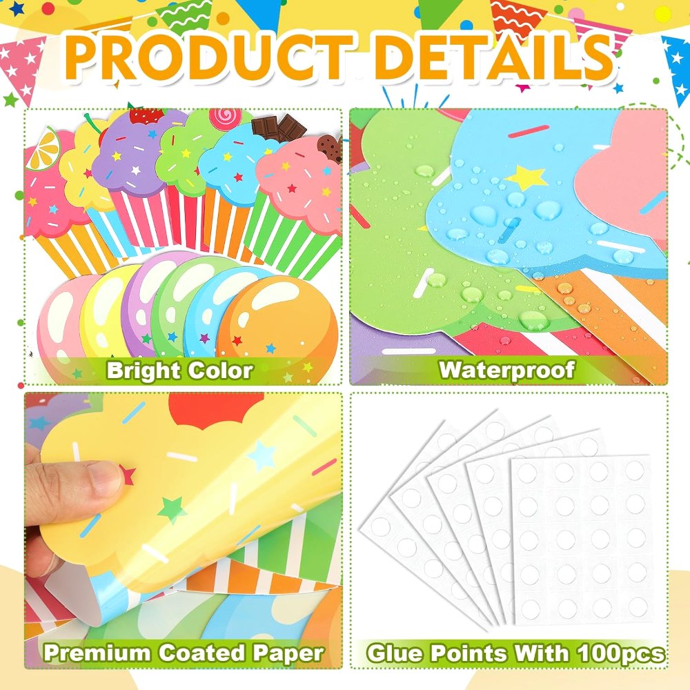 Colorful Balloon Cutouts Birthday Classroom Bulletin, view 3