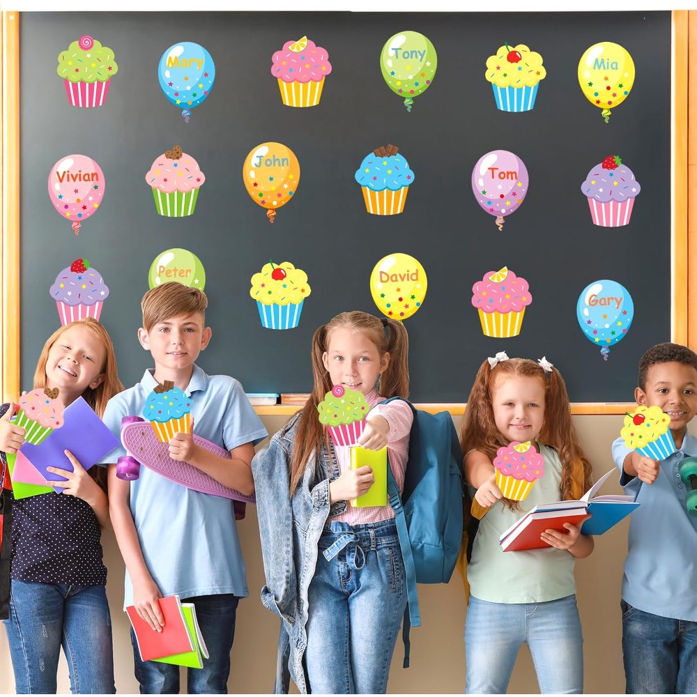 Colorful Balloon Cutouts Birthday Classroom Bulletin, view 5