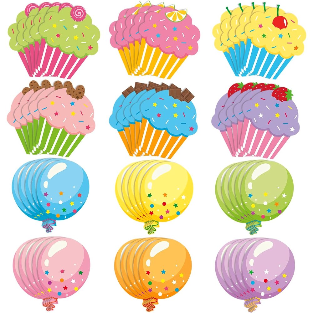 Colorful Balloon Cutouts Birthday Classroom Bulletin