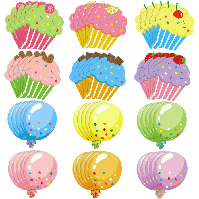 Colorful Balloon Cutouts Birthday Classroom Bulletin