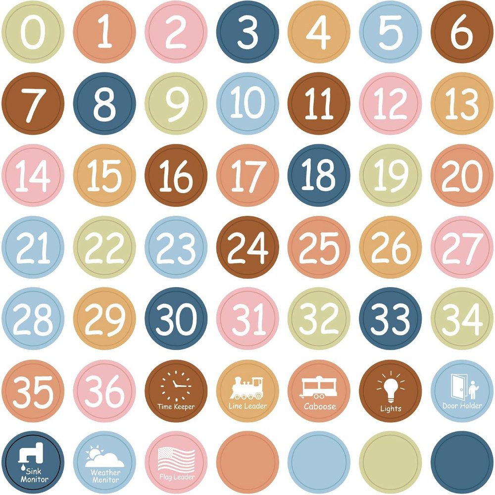 Colorful Line Up Spots for Classroom Floor Decorations, 52 pieces