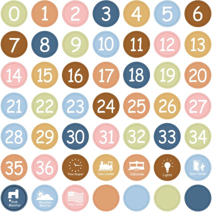 Colorful Line Up Spots for Classroom Floor Decorations, 52 pieces
