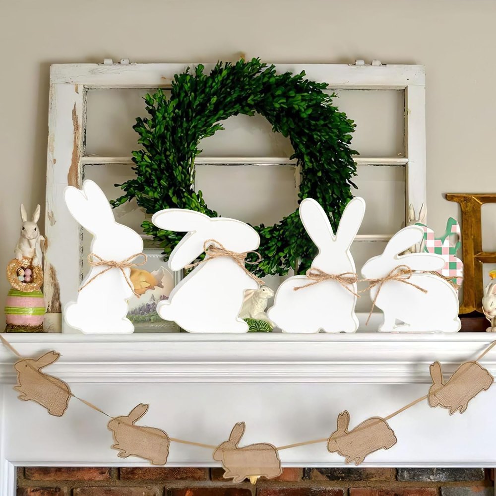 Cute Wooden Bunny Easter Decor, view 5