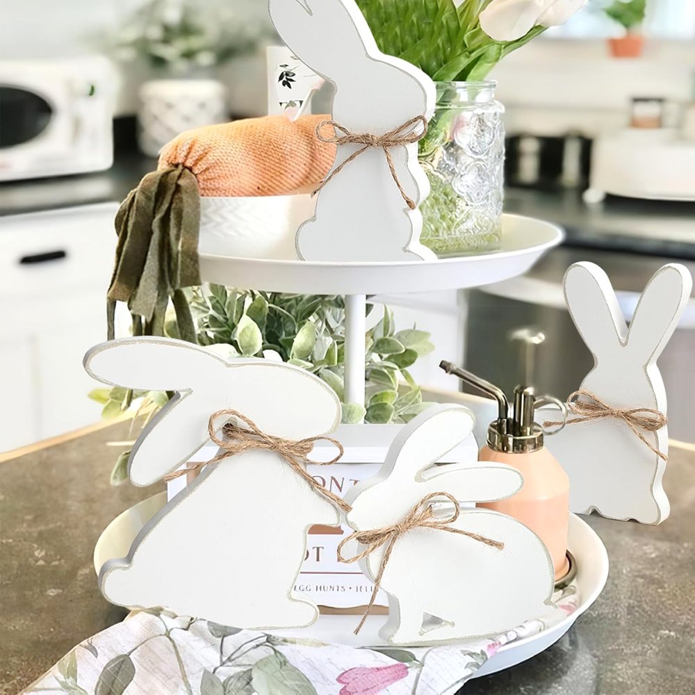 Cute Wooden Bunny Easter Decor, view 6