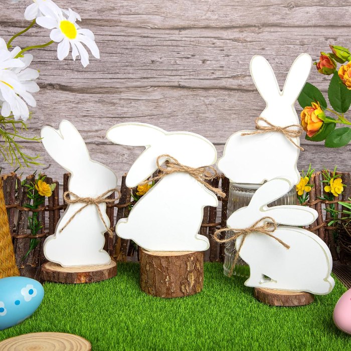 Cute Wooden Bunny Easter Decor