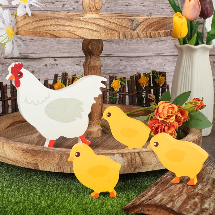 Cute Wooden Chickens Decorations Indoor