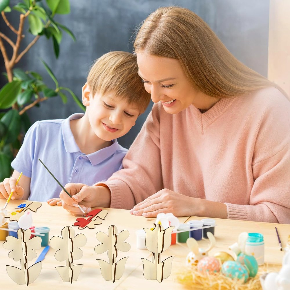 DIY 3D Flower Spring Wood Crafts to Paint, view 4