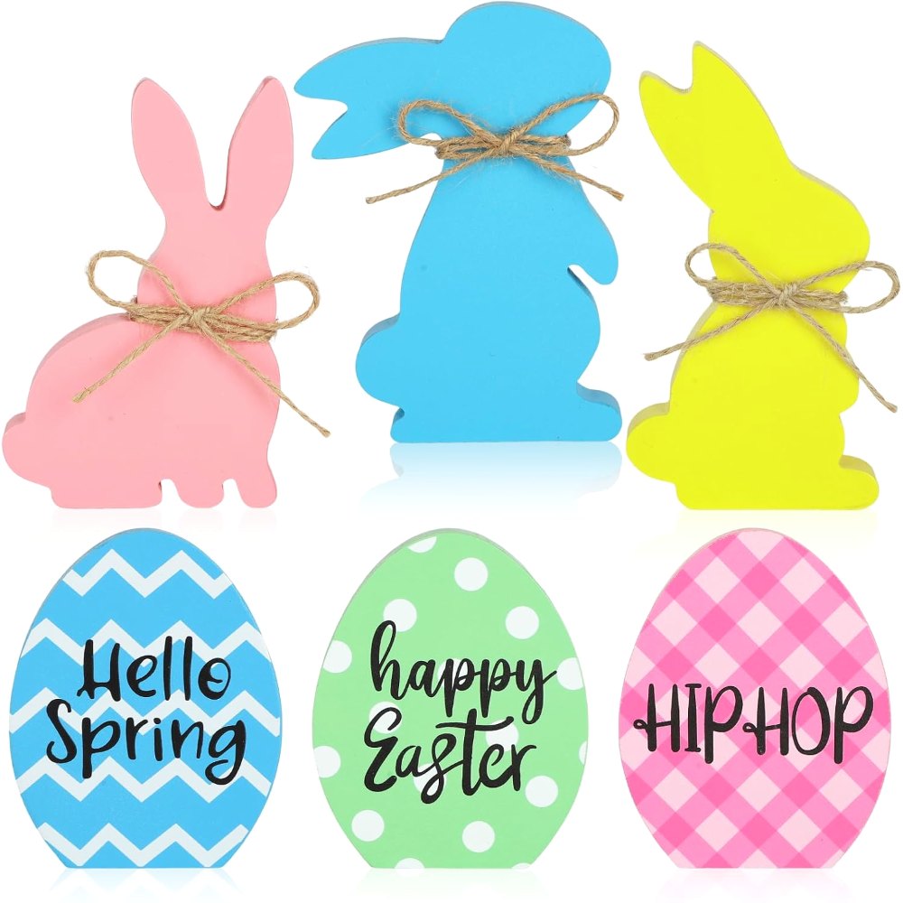Easter Bunny Decorations for Home Wooden Easter Table