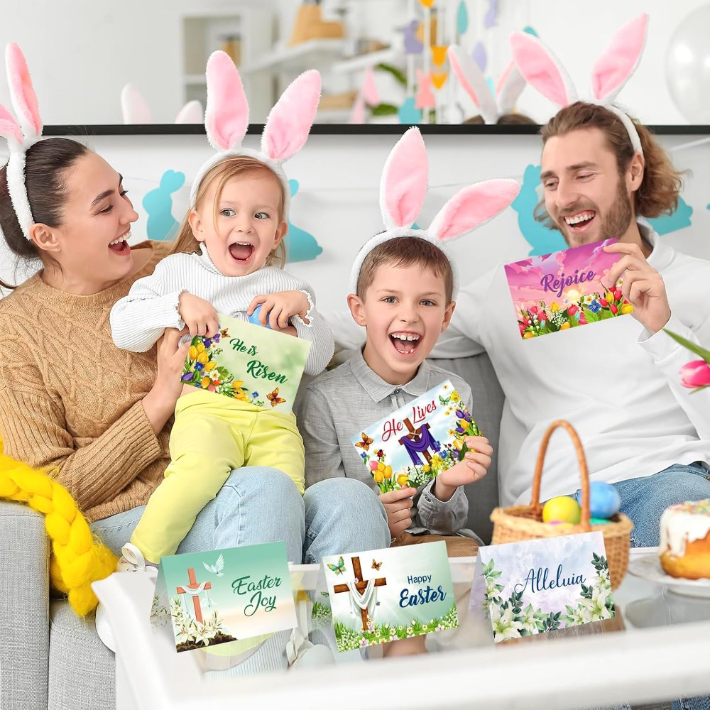 Easter Cards with Envelopes 24 Sets Cross Religious He is, view 7
