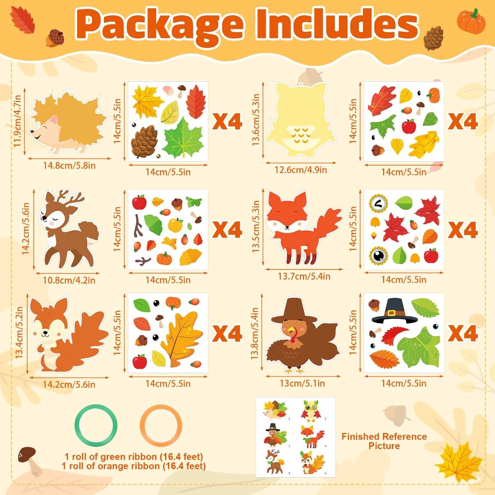 Fall Crafts Kits for Kids Cute Turkey Owl Ornament, view 2