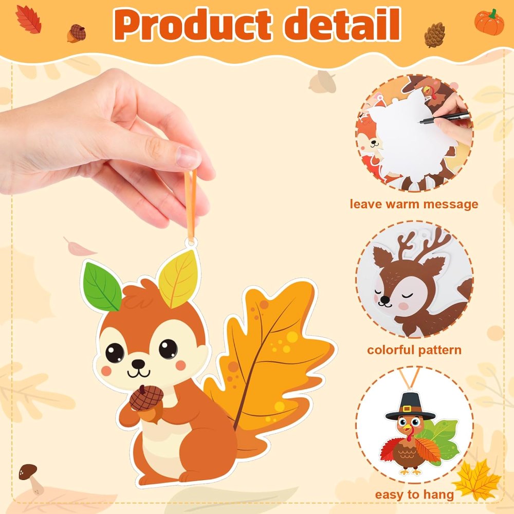 Fall Crafts Kits for Kids Cute Turkey Owl Ornament, view 3