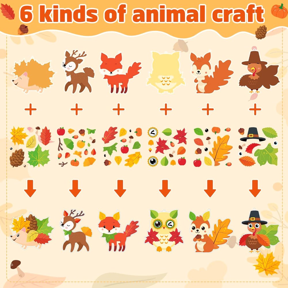 Fall Crafts Kits for Kids Cute Turkey Owl Ornament, view 4