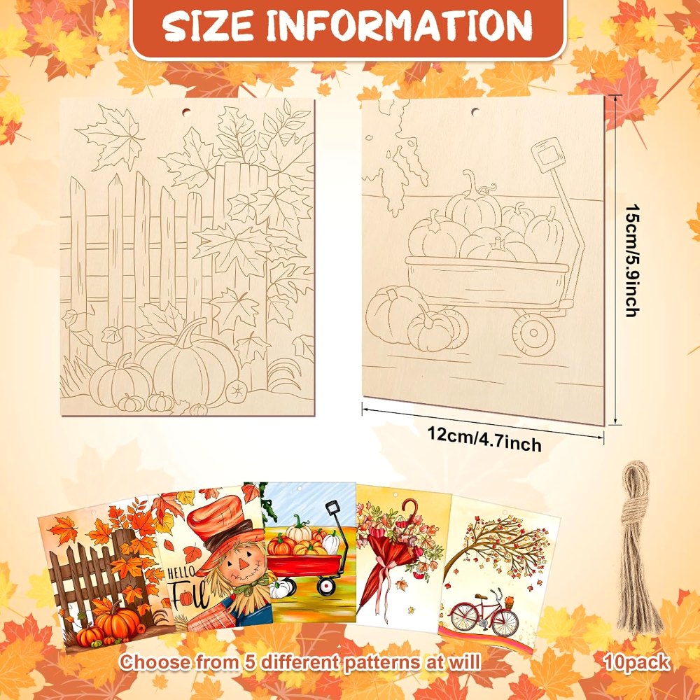Fall Thanksgiving Unfinished Wood Crafts to Paint for, view 2