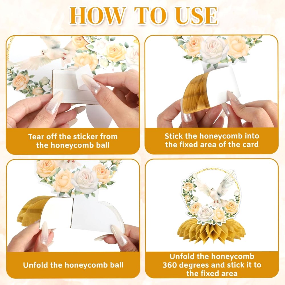 First Holy Communion Honeycomb Centerpieces, view 4