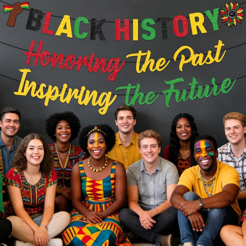 Glitter Black History Month Banner Honoring the Past, view 4