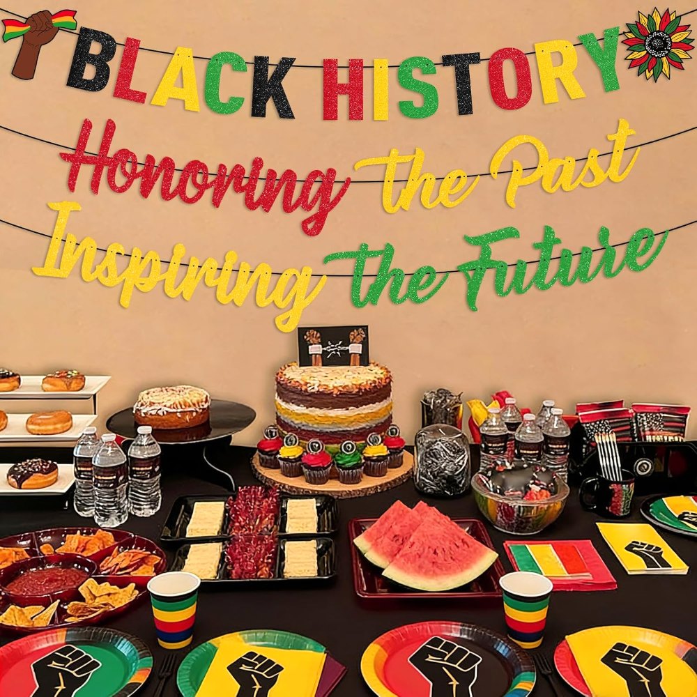 Glitter Black History Month Banner Honoring the Past, view 5