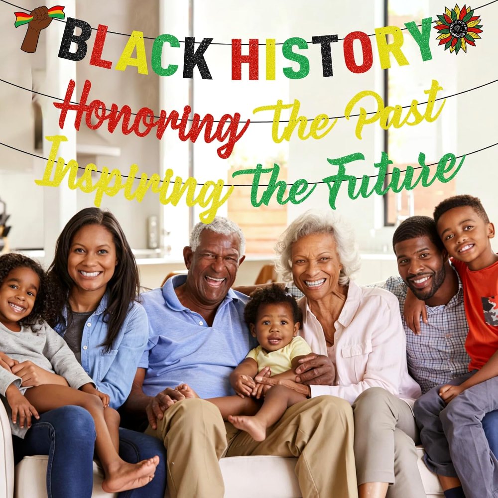 Glitter Black History Month Banner Honoring the Past, view 6