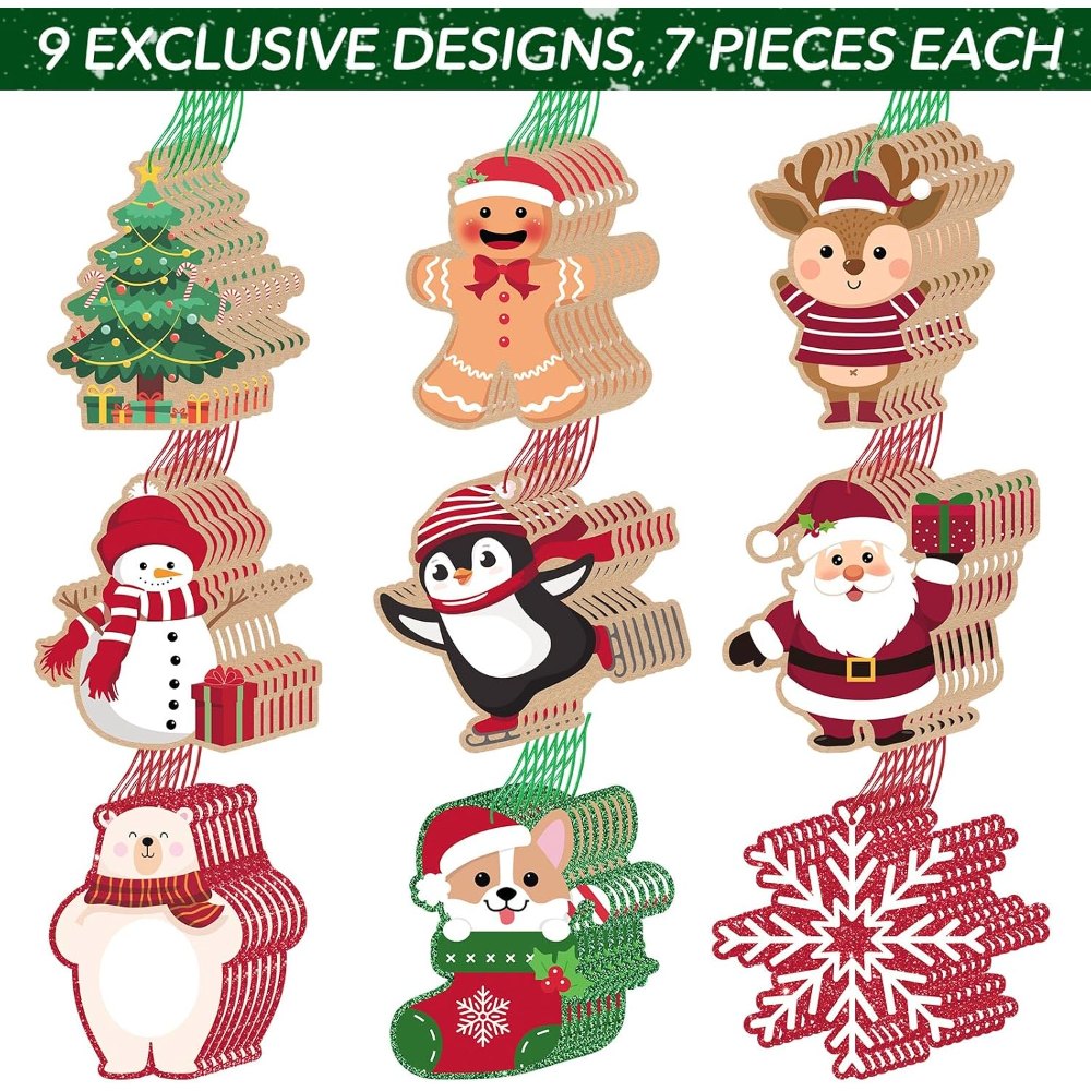 Glitter Printed Xmas Gift Labels - Christmas Name Tags, view 2