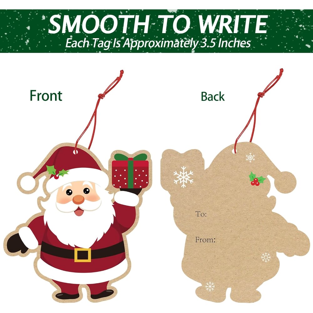 Glitter Printed Xmas Gift Labels - Christmas Name Tags, view 5