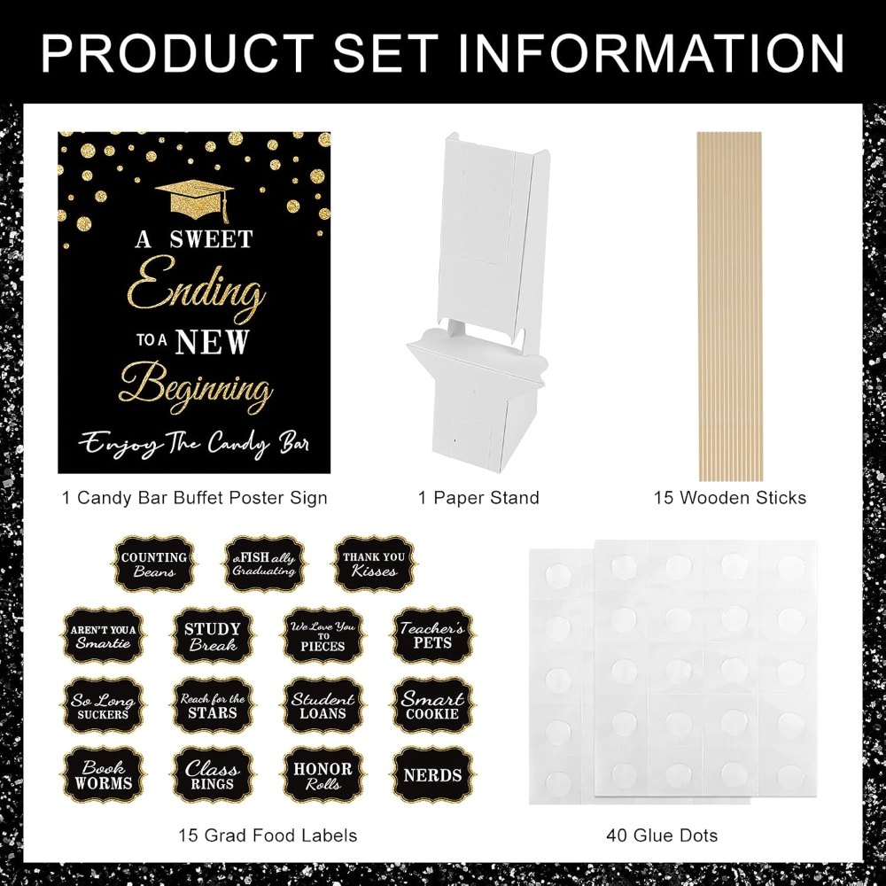 Graduation Candy Buffet Labels for Grad Party Decorations, view 2