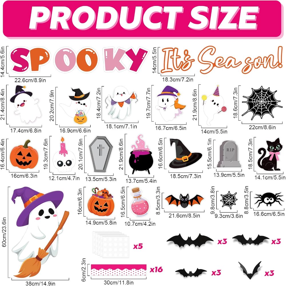 Halloween Bulletin Board Decorations Spooky Ghost Pumpkin, view 2