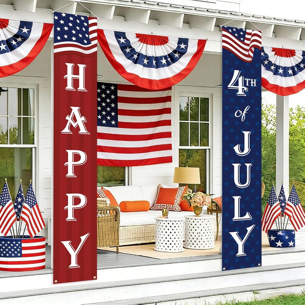 Happy 4th of July Decorations Banner a Set of 2, view 4