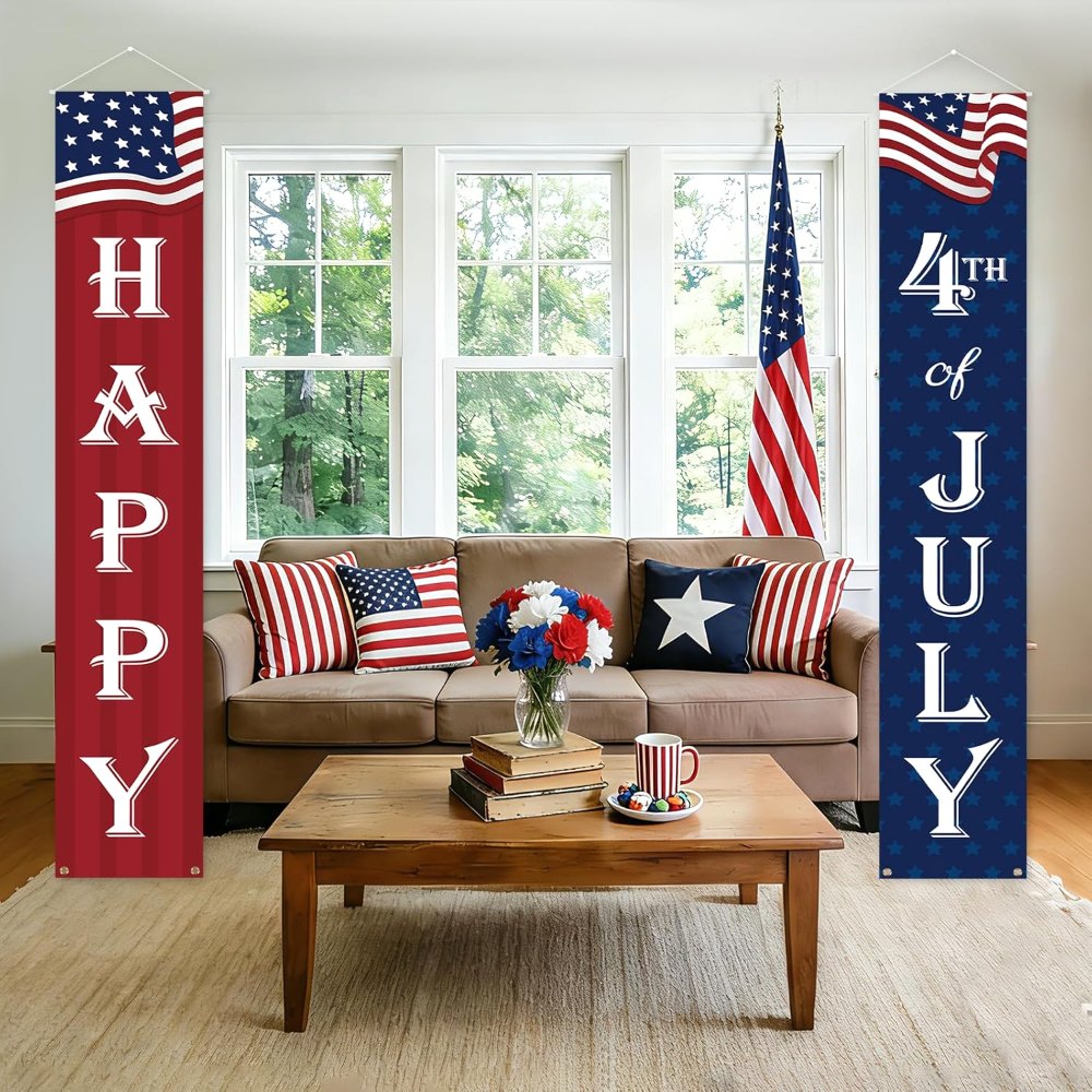 Happy 4th of July Decorations Banner a Set of 2, view 6