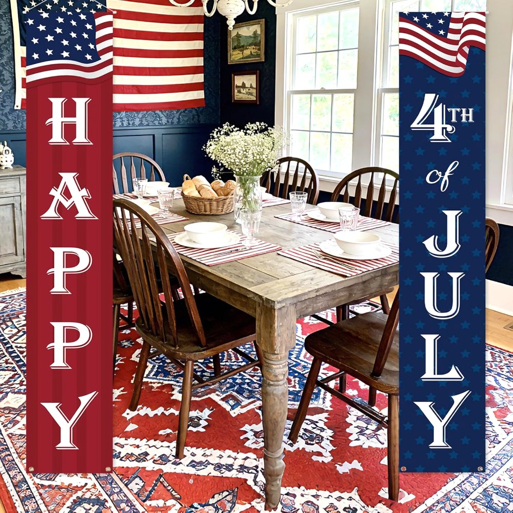 Happy 4th of July Decorations Banner a Set of 2, detail 7