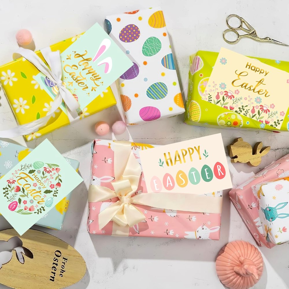 Happy Easter Cards with Envelope Gold Foil Colorful, view 6
