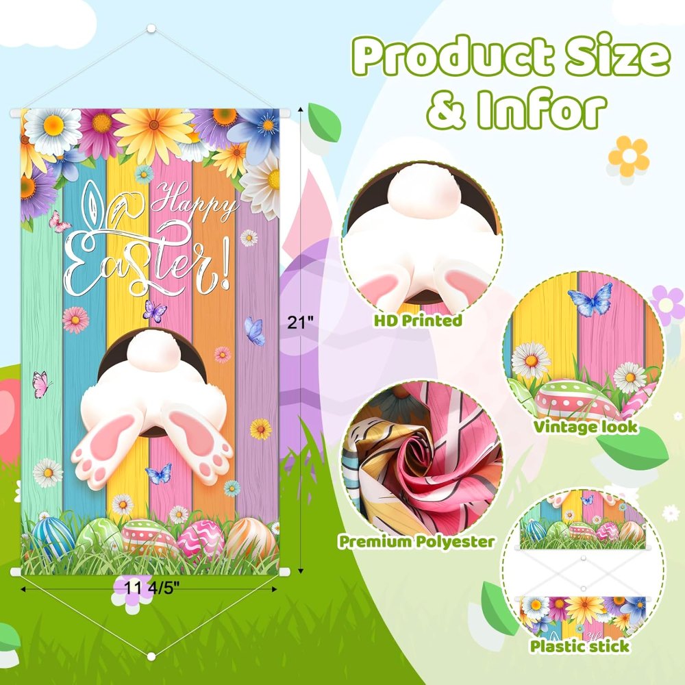 Happy Easter Door Decorations Hanging Banner, view 2