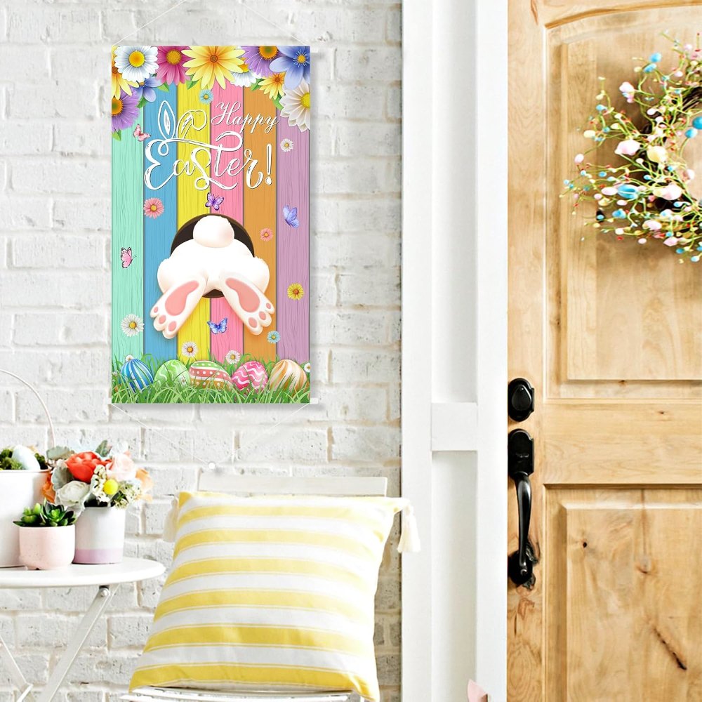 Happy Easter Door Decorations Hanging Banner, view 3