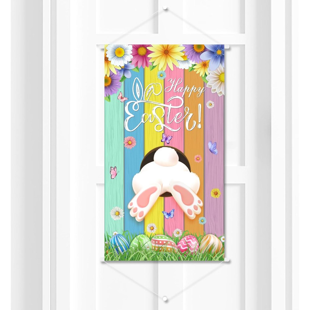Happy Easter Door Decorations Hanging Banner