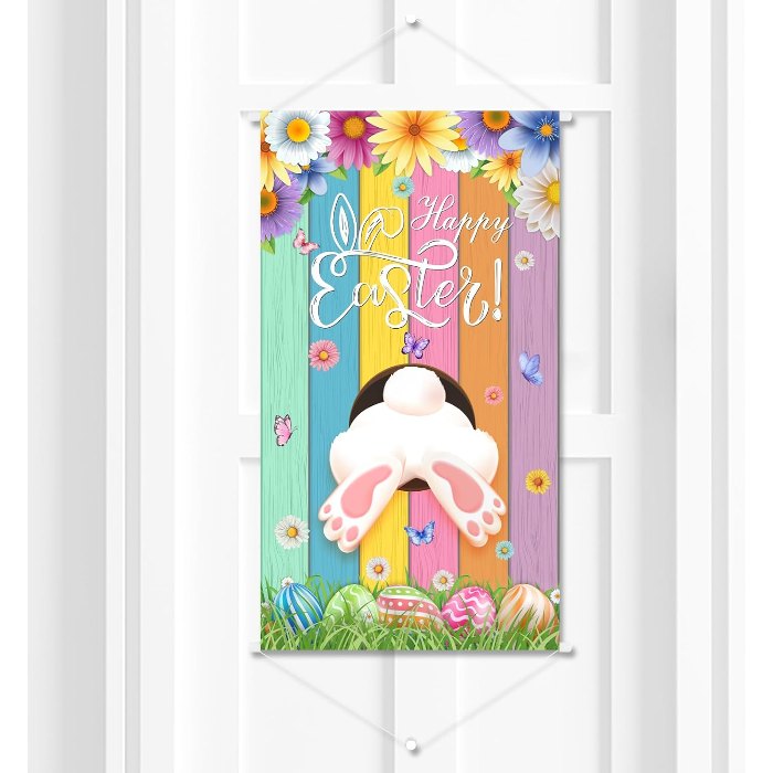 Happy Easter Door Decorations Hanging Banner
