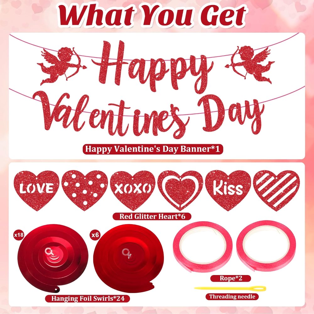 Happy Valentines Day Decorations Valentine's Day Banner, view 2