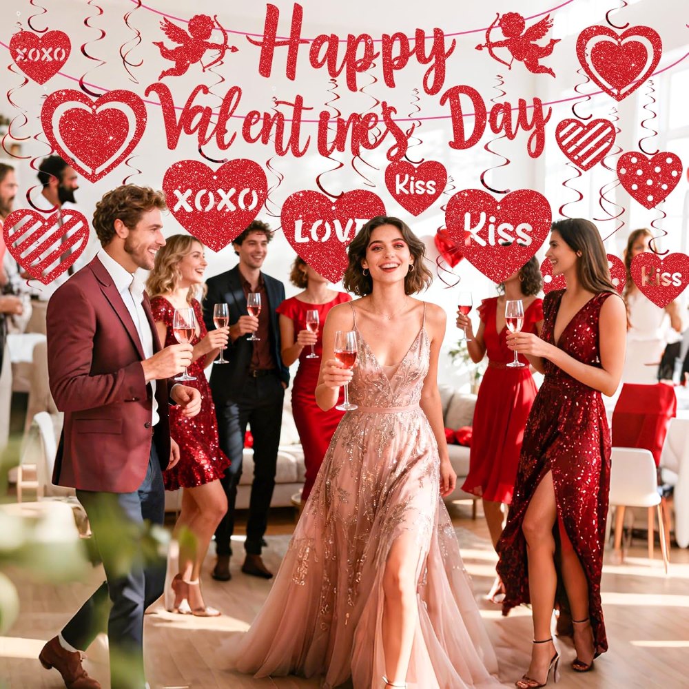 Happy Valentines Day Decorations Valentine's Day Banner, detail 7